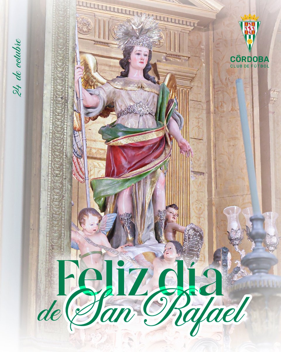 🙌🏻 El #CórdobaCF se une a la celebración del día de San Rafael, custodio de nuestra ciudad 👼

Deseamos un genial día a toda #CórdobaESP y a quienes hoy celebran su santo 💚

¡𝐅𝐞𝐥𝐢𝐳 𝐒𝐚𝐧 𝐑𝐚𝐟𝐚𝐞𝐥ⵑ