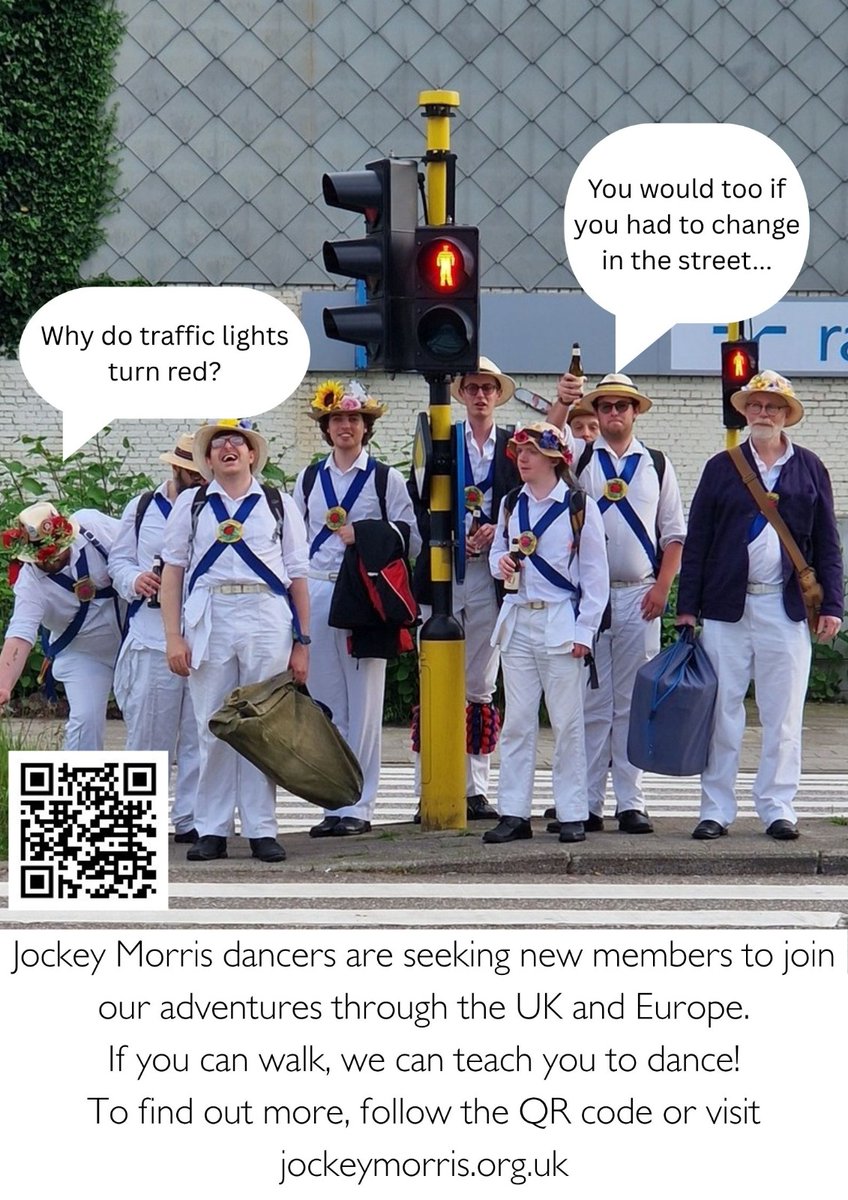 Jockey Morris is a friendly and outgoing men's side based in Birmingham! Help us preserve our traditions (and maybe start some new ones), we'd love to see you!! Contact as indicated below, or email bagman@jockeymorris.org.uk