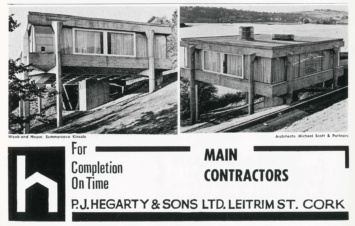 1967 ad for PJ Hegarty featuring O’Flaherty House, Summercove, Kinsale by Robin Walker #cork