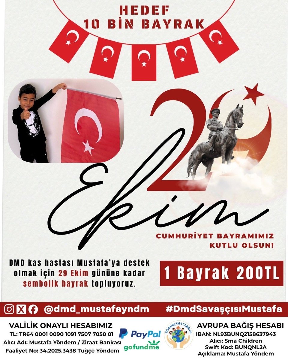 🇹🇷29 Ekim Cumhuriyet Bayramı Yaklaşıyor. Bu Bayram Sadece Tarihimizin Dönüm Noktası Değil , Çocuklarımızın Geleceğe Umutla Bakabilmesi için Verdiğimiz Mücadelenin Adıdır. 🇹🇷

Cumhuriyeti Yaşatmak Bir Çocuğun , yaşam Mücadelesine Dokunmakla başlar. 

Yaşasın Cumhuriyet🇹🇷