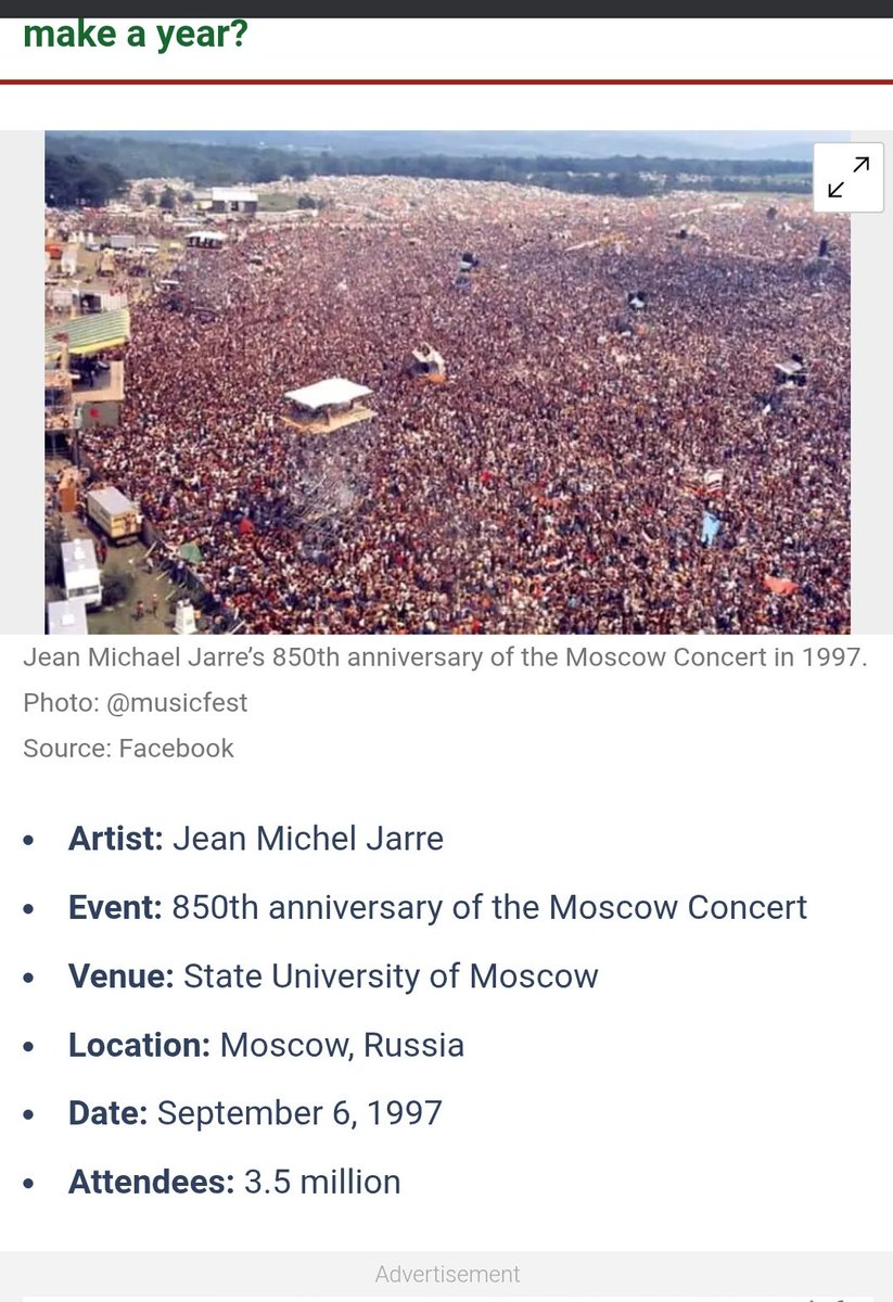 crazyforcash3's tweet photo. @BADDESTBORNSTAR @balde_fcb2 @rubiupdatess @sambahflex @shattawalegh Bro the show in the picture had 3.5 million in attendance. Stop the cap.. thats not MJ 125 000 show .let's be real for once https://t.co/S3AFZZBpMW