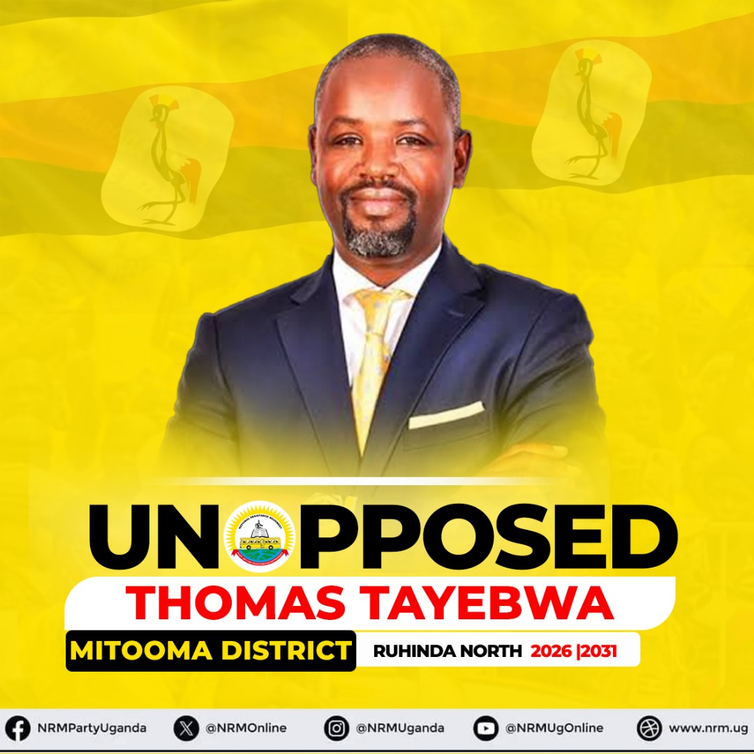 Congs Rt. Hon Thomas Tayebwa, upon being nominated and elected unopposed, as the MP Ruhinda North.  Rt. Hon Tayebwa is also the Deputy Speaker of the Parliament of Uganda. The manner in which you have been returned is a demonstration of the trust the pple hve in you &amp; NRM.