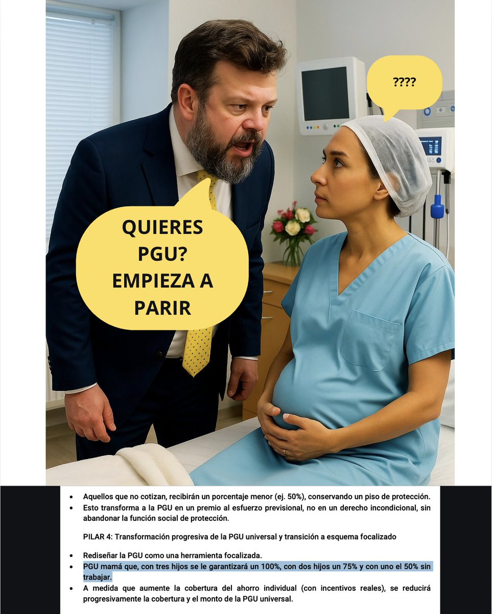 🔴 En el programa de gobierno de Johannes Kaiser se plantea que las mujeres deberán tener al menos 3 hijos para acceder al 100% de la PGU 💀

El que crea que esto es Fake acá está el programa de gobierno:
static.emol.cl/emol50/documen…

Páginas 107 y 108