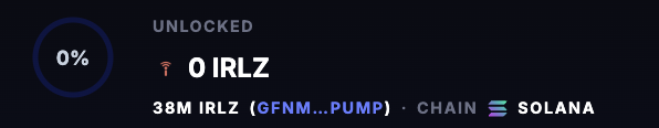 38,000,000 $IRLZ 

LOCKED. 🔐

GfNmskHH7aM4BYH8na9ArrTrTzSfccekS5SVsi9Rpump