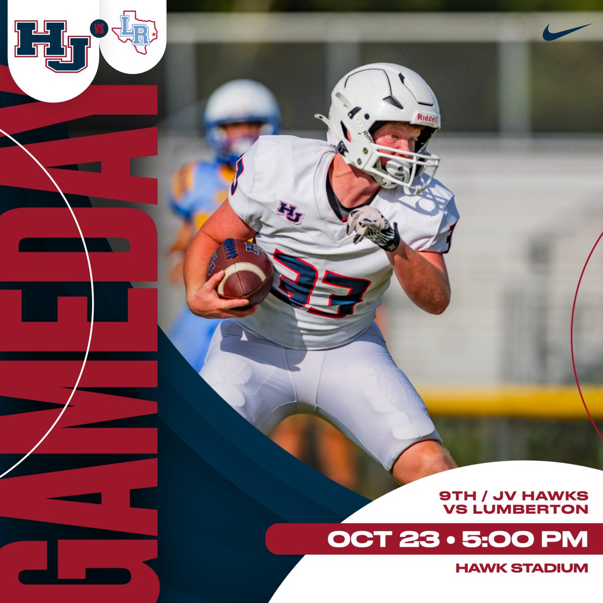 Our Freshman/JV team will host Lumberton this evening at Hawk Stadium #WeFlyTogether 

🏈: vs Lumberton
📍: Hawk Stadium 
⌚️: 5:00 pm 
🎟️: gofan.co/event/5100752?…
📺: nfhsnetwork.com/events/hardinj…
