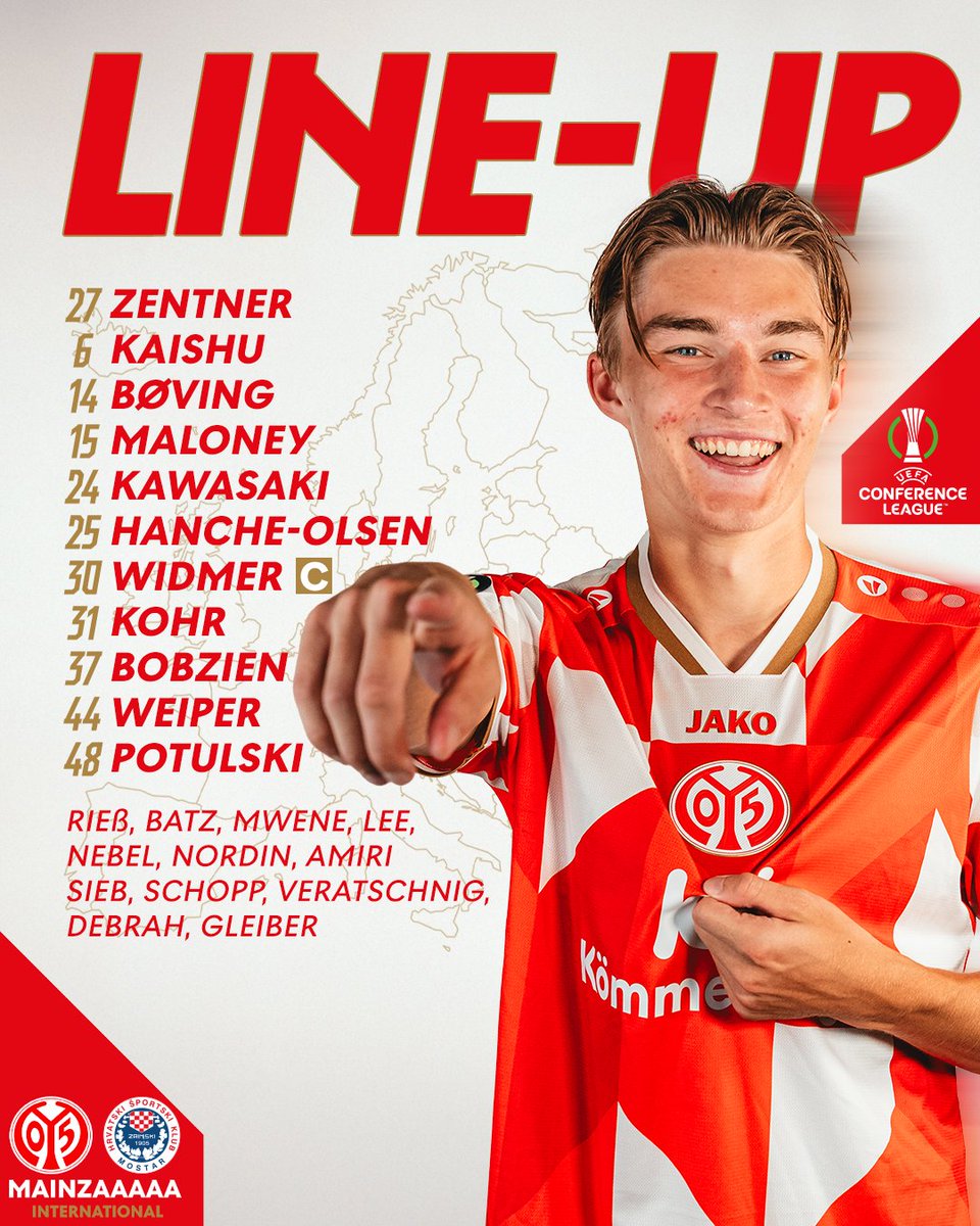 mayonnyanページ Unser Team gegen HŠK Zrinjski Mostar! 👊 #Mainz05 #UECL