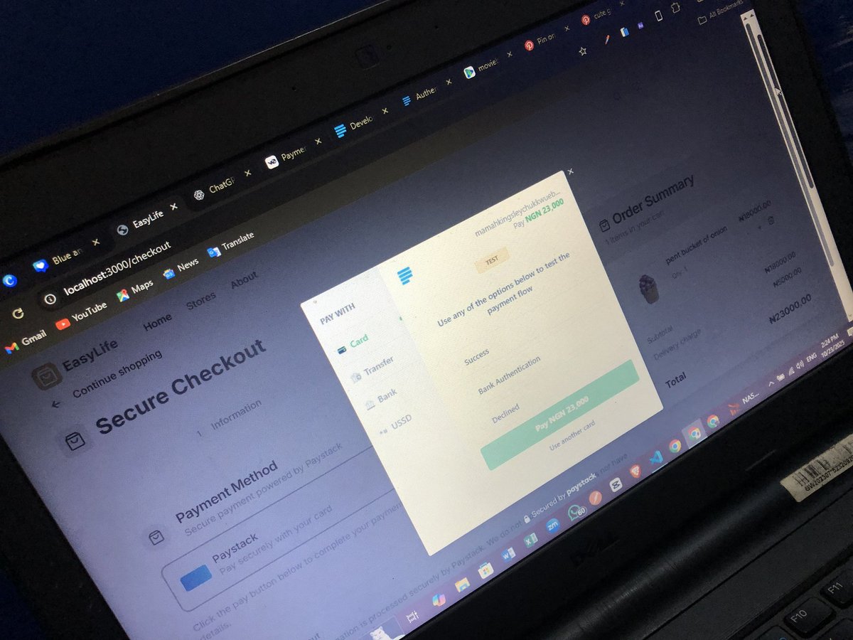 kings_techmedia's tweet image. My first time integrating payment 🥳
this is a Project that I have been working an online market place where vendors can open a store and sell products.
#WebDevelopment #paystack