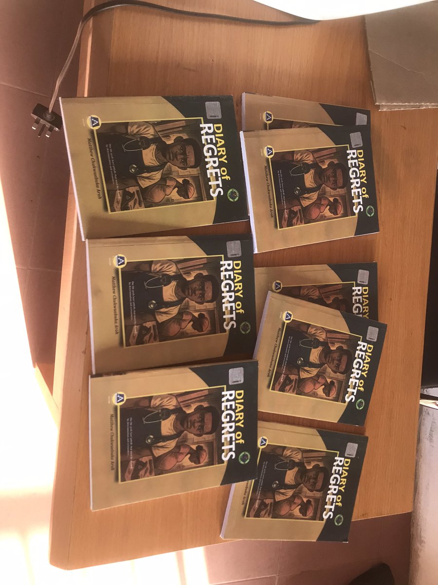 ArohMatthew's tweet photo. Yesterday my publisher presented to me some copies of Diary of Regrets by Matthew Chukwuebuka Aroh ( NECO BECE approved 2028 - 2031) 

This is to announce that the book is available for purchase and distributed nationwide (36 States and F.C.T Abuja ) https://t.co/nH1Xc0ElMT
