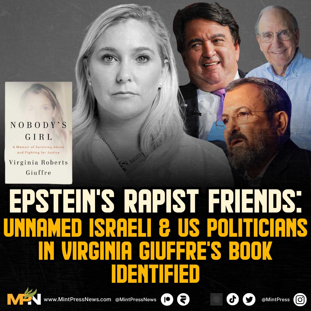 Epstein victim Virginia Giuffre's posthumous memoir "Nobody's Girl" claims that she was forced to have sex with three powerful politicians. Although, for legal reasons, the book does not identify them by name, social media users have been able to identify them as:

1) Ehud Barak,