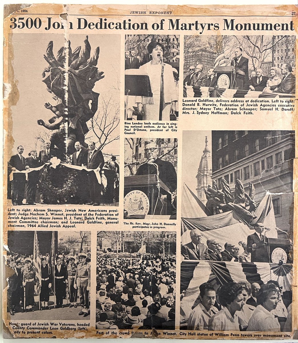 To learn about the Holocaust Memorial Plaza's history, our staff visited Temple U to explore the Shnaper Papers, named after the president of the Assoc. for Jewish New Americans. In coming posts, we’ll share some of our finds! #PhillyRemembers