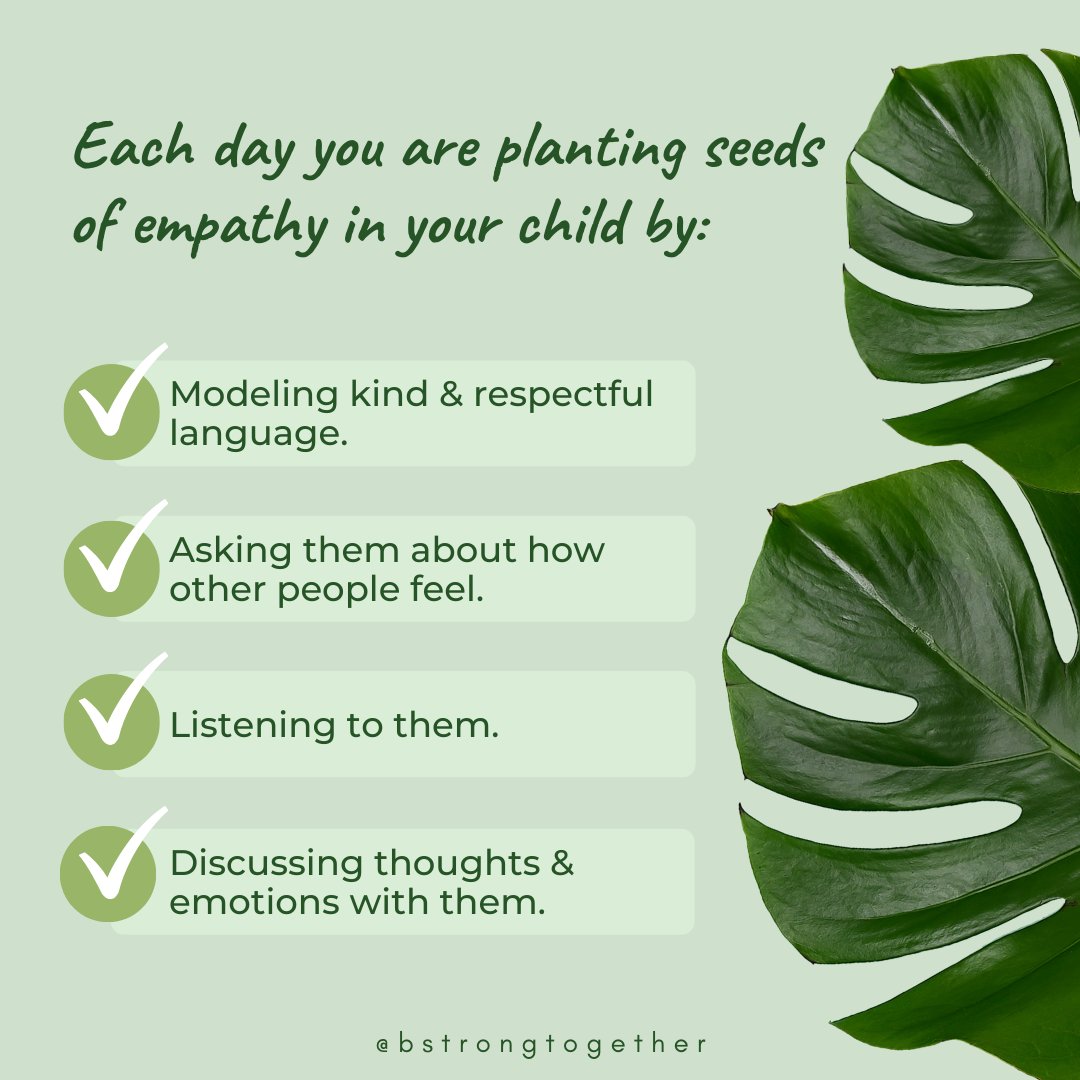 Empathy is the ability to sense other people's emotions &amp; to understand another person's thoughts &amp; feelings from their point of view rather than our own. It is a building block of successful relationships &amp; of morality. 
#bstrongtogetherbarrington #bstrongtogetherfamilies
