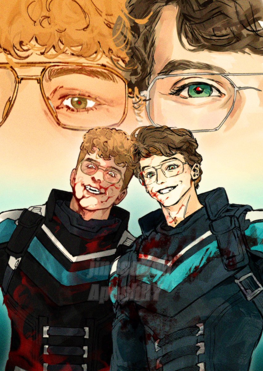 An epic collab with <a href="/AposhHy/">HY</a> 🧜‍♂️ what's better than one Adrian? Two Adrians 💙🩵 your Vig's incredibly rad and I had a wonderful time drawing my part 😍
#Peacemaker