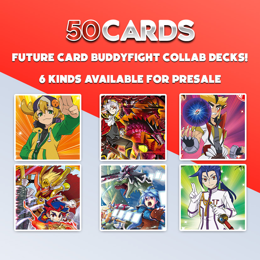 50cardsshop's tweet image. INTRODUCING SOMETHING NEW! Now available for presale is 6 kinds of Future Card Buddyfight Collab decks releasing next month! Preorder yours today!
50cards.shop
CODE: "DIVINEZ" FOR 5% OFF
Made in collaboration with Deckflare
