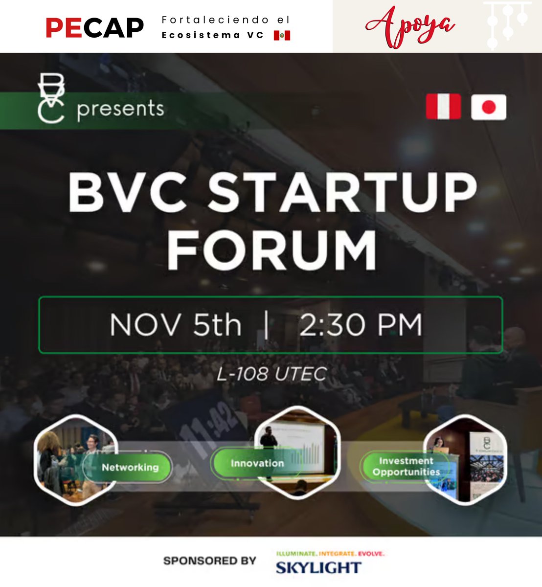 Conecta con la red de contactos global de #BVC
​El foro reunirá a los GP e inversionistas de BVC, founders de su portafolio y un invitado especial de Japón, ofreciendo un espacio único para el diálogo, la obtención de conocimientos y el networking.
🔗luma.com/np1v8yll