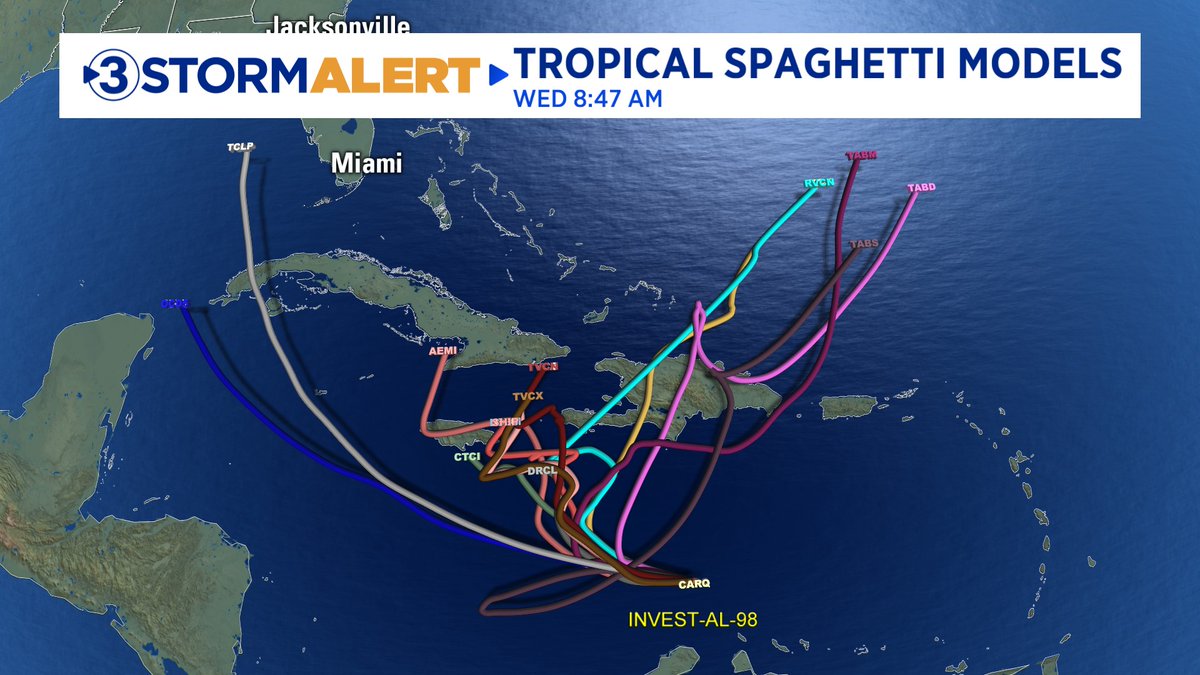 11AM Thursday Tropical Storm Melissa update.  The official track has the storm coming MUCH closer to Jamaica, even strafing the south coast with category 4 winds up to 130 mph.  Notice the margin of error is still huge, encompassing all of the central Caribbean.  <a href="/DavidKarnes3/">David Karnes</a>
