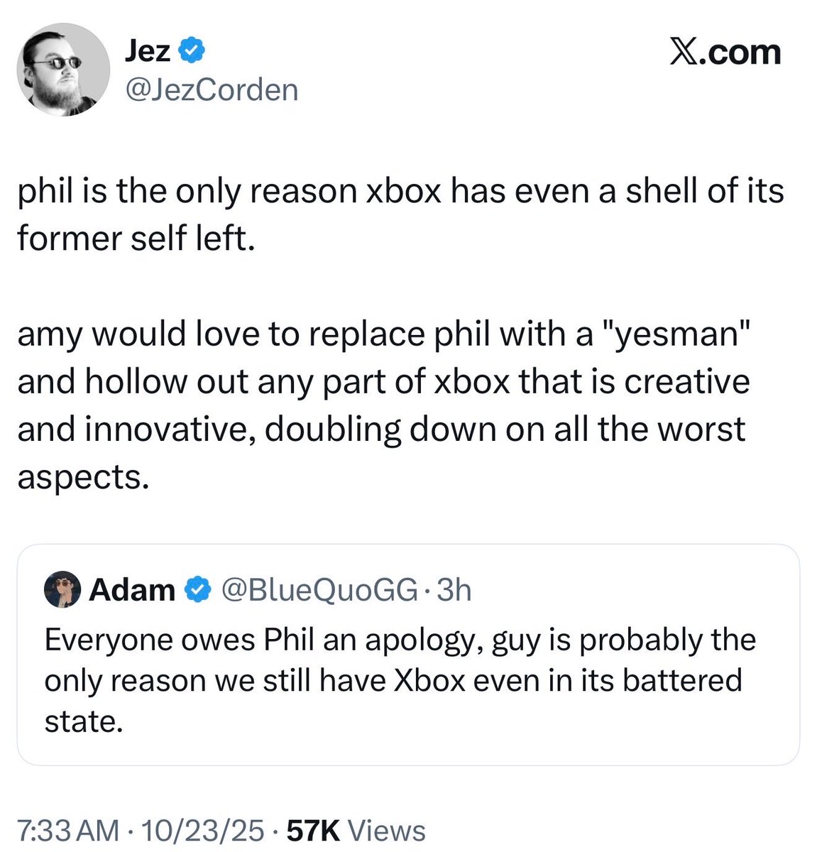 this is a fucking sickness <a href="/XboxP3/">Phil Spencer</a> gave us red fall and release two next gen consoles with zero exclusives you fucking weirdos ruined <a href="/Xbox/">Xbox</a>