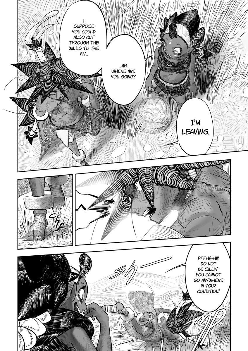 carefulventures's tweet photo. One of the most pleasing things about this comic so far has been crafting the dynamic between Asu and Z'ahme. I find that they're both at their most charming when they're together. Reads L-R!

#manga #indiemanga #comics #indiecomics #afrofantasy https://t.co/hlSj6NV8r8