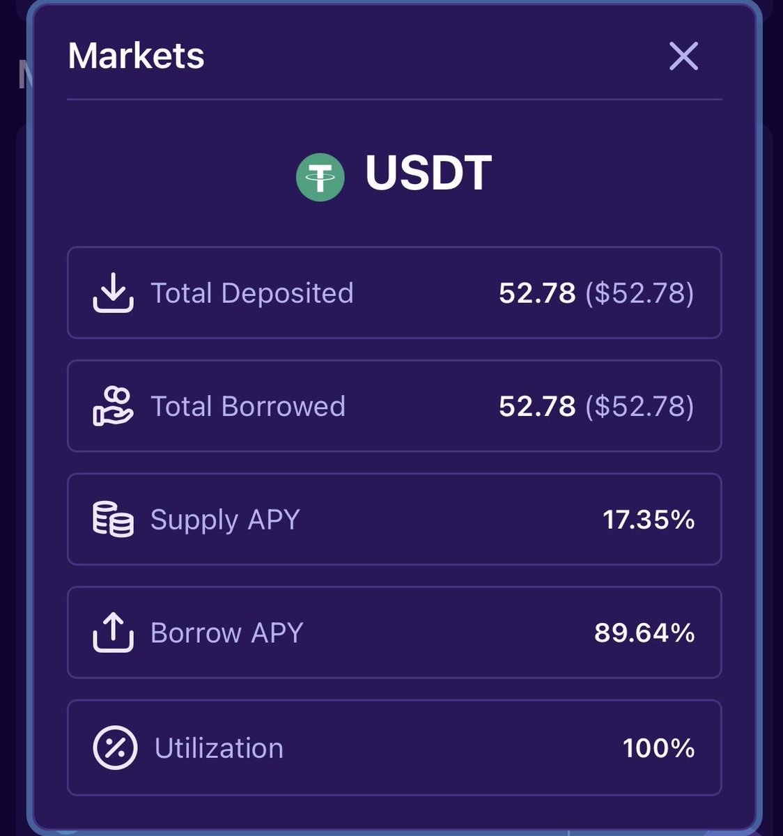 X_David_PRFI's tweet image. @PrimeFiXYZ deposit/supply APY’s

USDT- 17.35% APY 
USDC-16.49% APY
XDC- 26.78 APY

Why are they so high? 
Well this due to the extremely high utilization rate, meaning how much of the deposited liquidity is being borrowed. 

The people who are borrowing are accruing more…