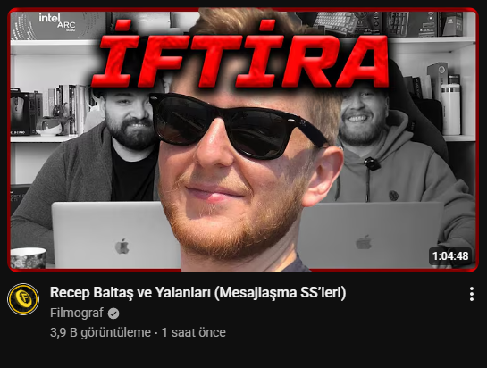 Ali Yaşar, Recep Baltaş ile alakalı yeni bir video yayınladı.

Tüm videoyu kapsamasa da,
Ali'nin Anlatımına Göre:

Diğer teknoloji yayıncılarını kıskanan ve kötüleyenin kendisi değil, Ali olduğunu söyledi.

"Tablet olayını anlatsın" diyerek, Ali'yi yasa dışı bir şey yapmış gibi