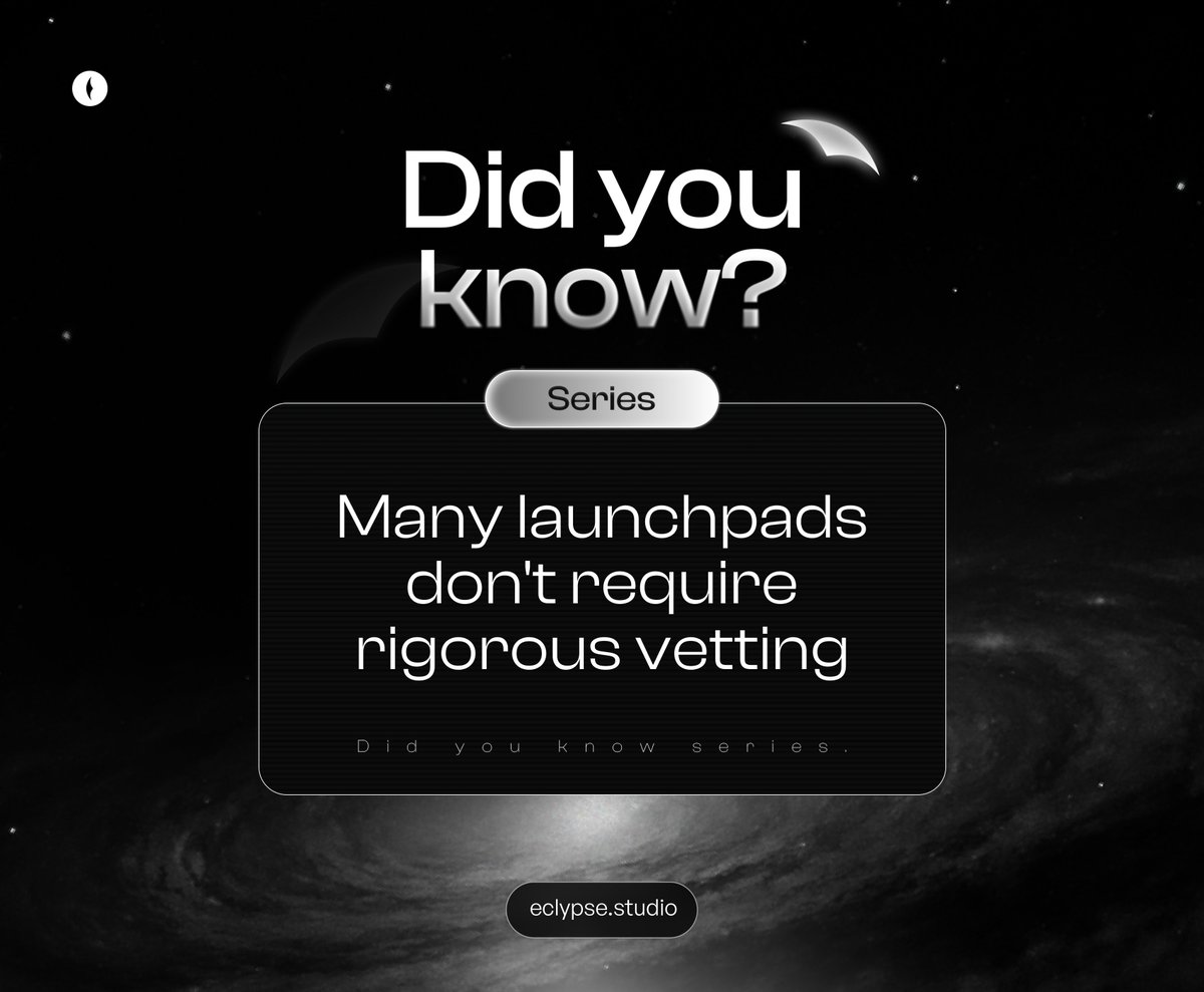 eclypseethereum's tweet image. Eclypse Educates

🌑 Did you know series
 
Most launchpads make founders provide their own liquidity meaning you’ve got to set up LP tokens, manage pairs, and take on all the early risk just to get started. That’s exactly what we’re changing with Eclypse🌘
 
You can now launch…