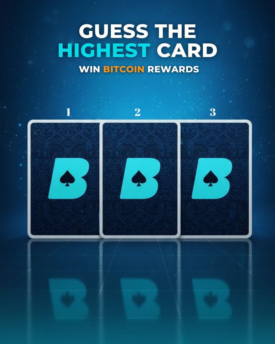 Feeling lucky? 👀
Guess the highest card for a shot at BTC rewards 💰
Comment your pick and tag a friend to join in