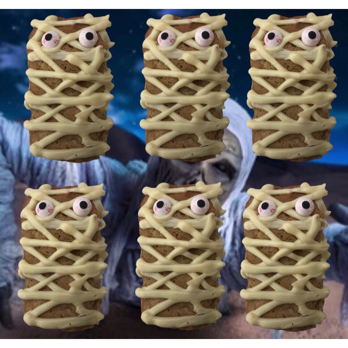 alwaystimefora's tweet image. The Mummies - You choose your base flavour from my usual menus and DM your order. #halloween #halloweentreats #halloweenmenu #themummy #mummies #homebaking #brownies #blondies #flavours #localdelivery #postal #postaltreats #treatsbypost #post #treats #treatsforhalloween