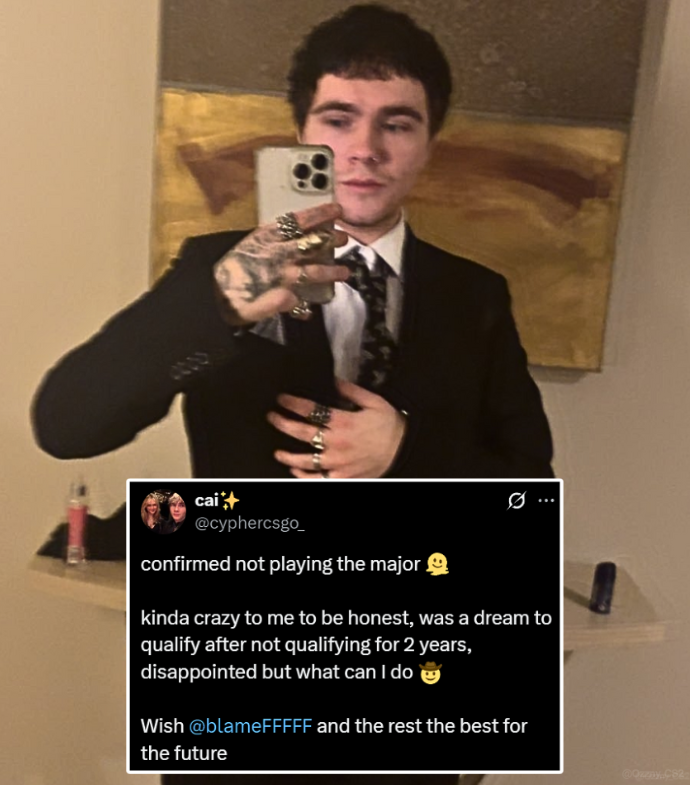 Ozzny_CS2's tweet image. JUST IN: CYPHER WILL NOT be playing at the Budapest Major for FNATIC ⛔️‼️