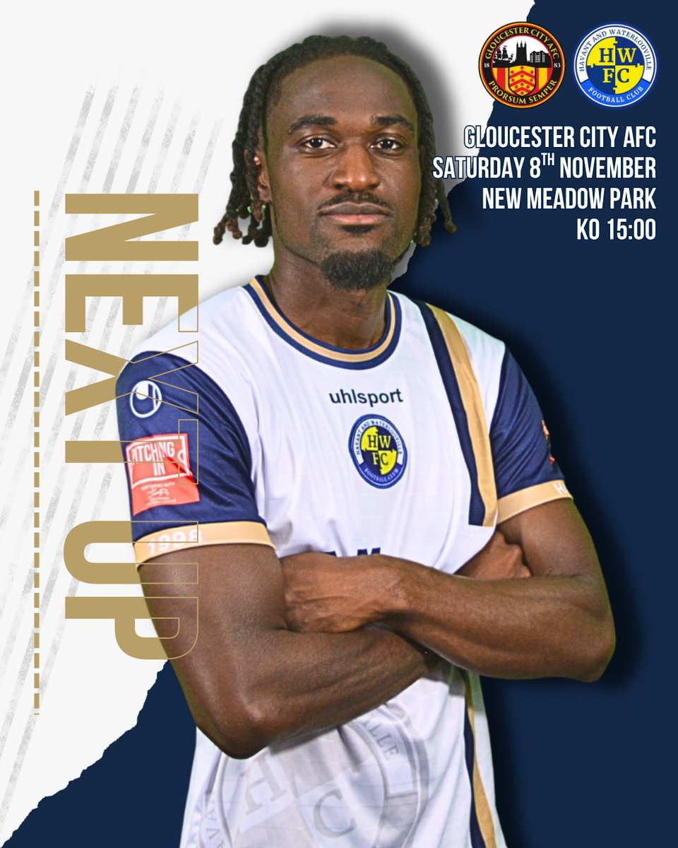 ⏭️ NEXT UP FOR THE HAWKS!

🆚: Gloucester City AFC (A)
🏟️: New Meadow Park
🏆: Southern League Premier Division South
⏱️: 15:00

#HWFC #COYH