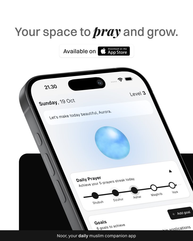 noorcompanion's tweet image. Your old prayer app is clunky. We get it.

This one is different. Meet your Noor.

#NoorApp #MuslimApp #PrayerApp #GrowYourAura #Productivity #Journaling #IslamicApp