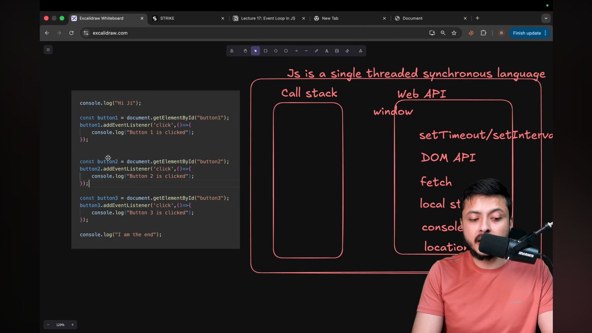 imohammadayan's tweet photo. 📘 Day 31 — MERN Stack
Topic: JavaScript is Single-Threaded But Asynchronous? | Event Loop Explained

Just learned how JS handles async tasks using the Event Loop, Call Stack, and Web APIs — super cool stuff 🔁⚡

#JavaScript #100DaysOfCode #WebDev #AsyncProgramming https://t.co/j1VEPhlS9Z