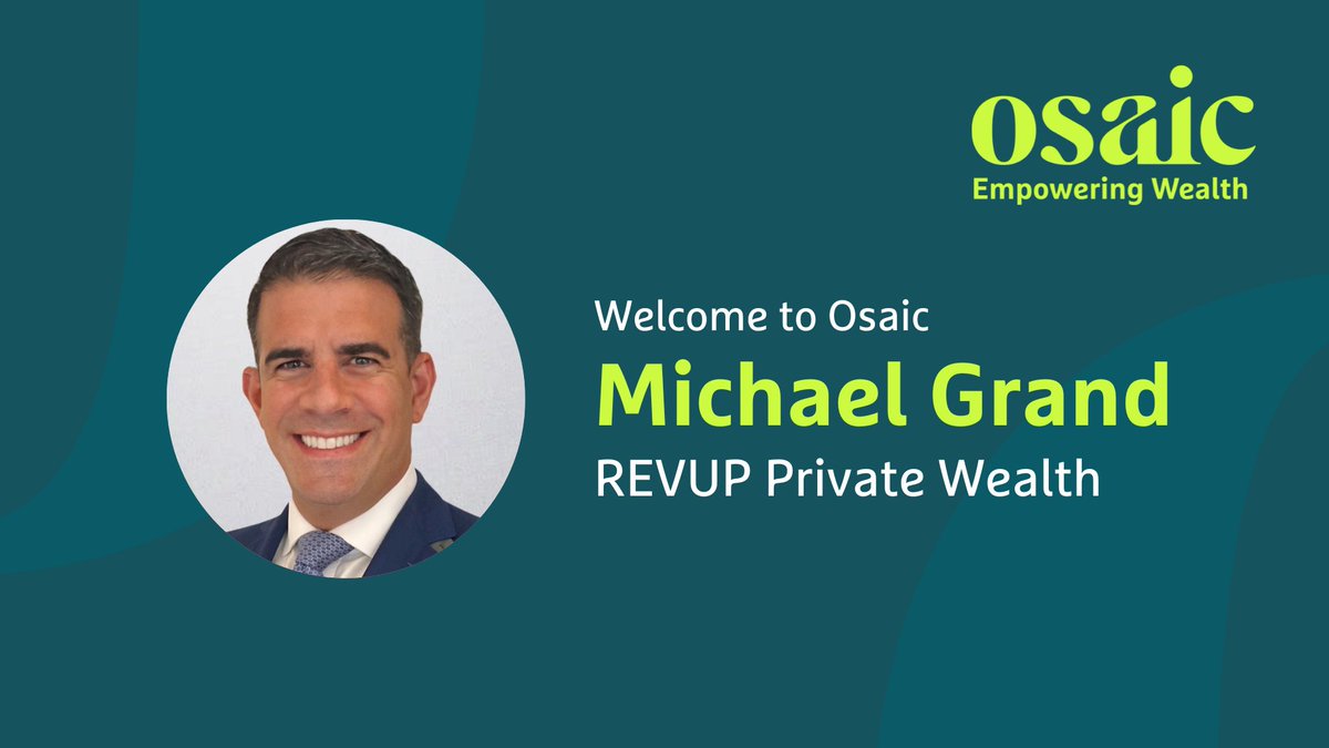 Please join us in welcoming Michael Grand to #TeamOsaic!

"It's the best of both worlds: independence with the support of a team and the scale of Osaic." 

Learn more about the partnership: ow.ly/wIcf50Xh1XV