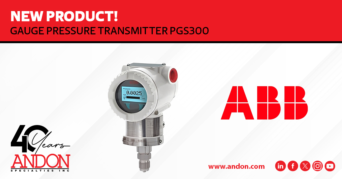 andonsolutions's tweet image. New Product Alert! 🚨

@ABBMeasurement&apos;s Gauge Pressure Transmitter PGS300 is the all-rounder solution for liquid, gas, steam, and open tank level applications. 

Contact us today to learn more! andon.com

#ABB #PGS300 #AndonSpecialties #ProcessAutomation