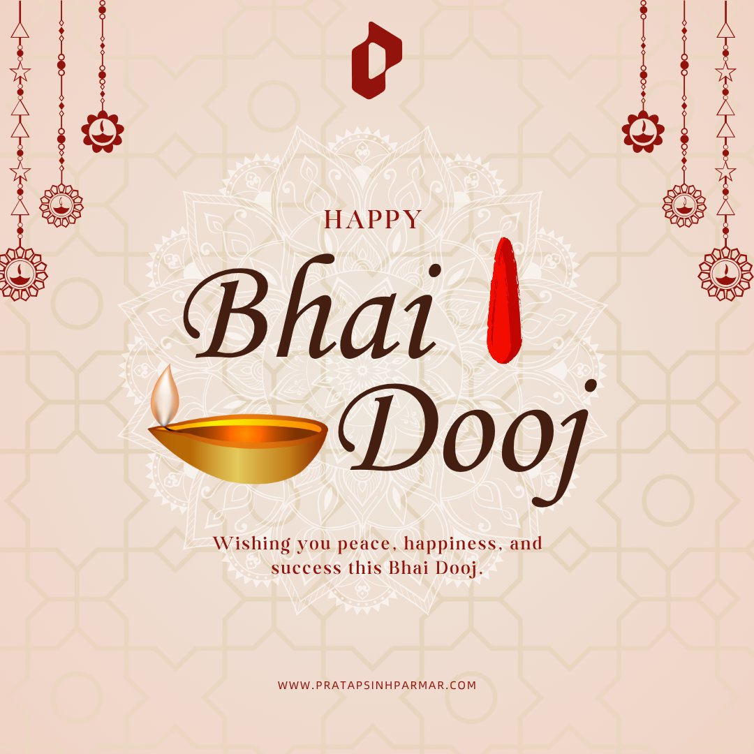 pratapsinh_dev's tweet photo. ✨ Happy #BhaiDooj 2025! ✨

Celebrating the special bond of love, trust &amp; protection between brothers and sisters.
May this Bhai Dooj bring peace, prosperity &amp; happiness to all. 💫

🪔 With love,
– Pratapsinh Parmar
👉 https://t.co/aopS7YlgAt

#PratapsinhParmar #HappyBhaiDooj https://t.co/yraed4p6U1