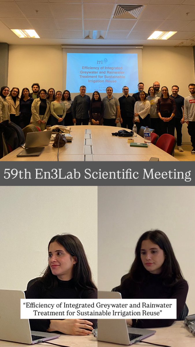 Today we had 59. En3Lab Scientific Meeting Seda Nur TÜRKÖZ made an informative presentation on “Efficiency of Integrated Greywater and Rainwater Treatment for Sustainable Irrigation Reuse“. We would like to thank her for the great presentation and discussion.
