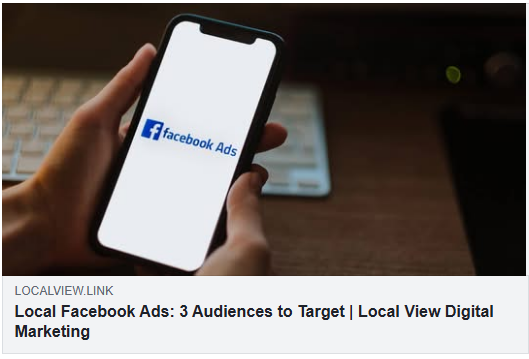 davidlocalview's tweet photo. Ever hit that “Boost Post” button on Facebook or Instagram, hoping for a flood of new customers, only to feel like you’re just throwing money into the digital abyss? You’re not alone. 

Here's a helpful article on Local Facebook Ads: 3 Audiences to Target
https://t.co/zmbiWHsUAQ https://t.co/9ql64DNAnj