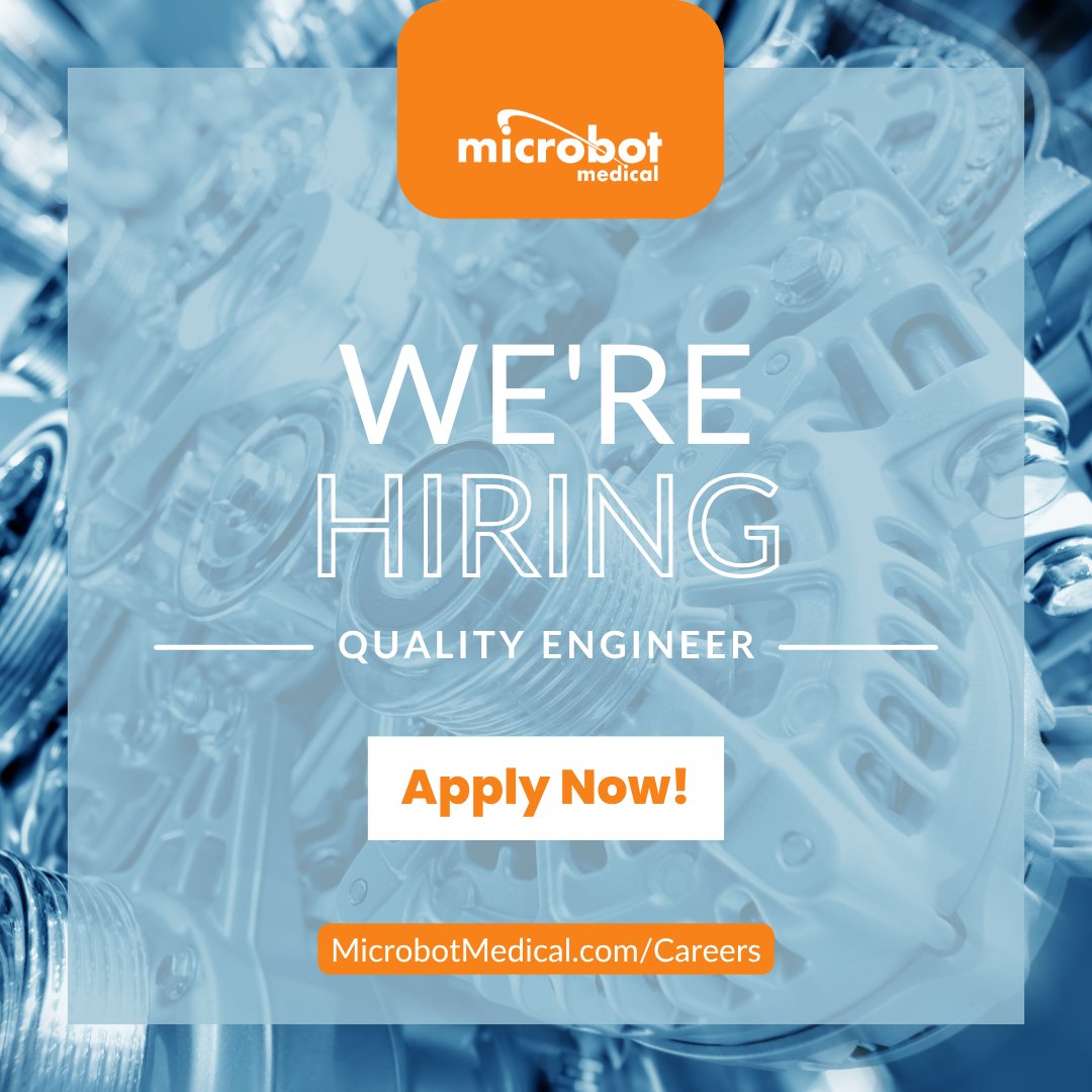 Our team is growing! We are seeking a #QualityEngineer who will join our Israel team to work on the LIBERTY® Endovascular Robotic System.  bit.ly/43nyLG0