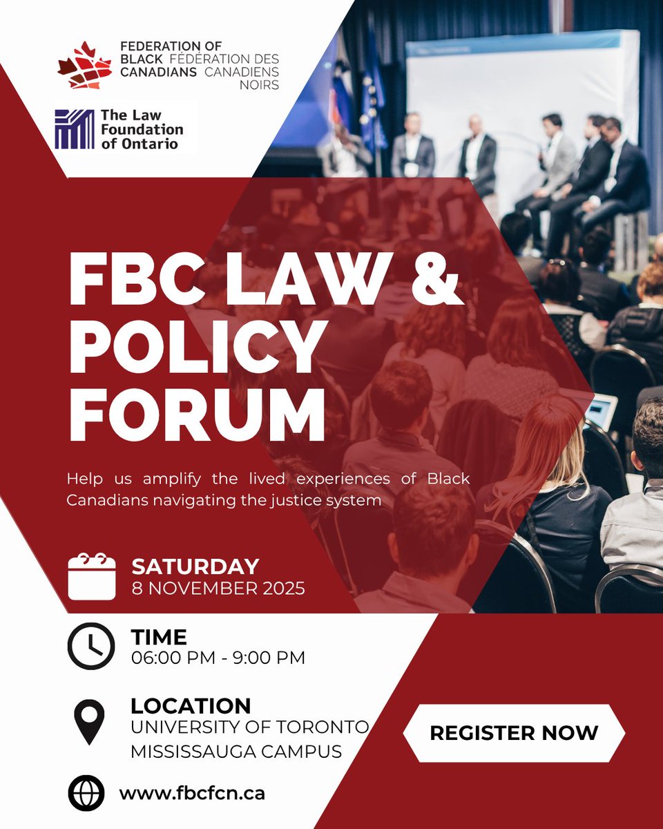 We’re excited to announce that FBC’s Law and Policy Forum will be hosted at the University of Toronto Mississauga Campus! ⚖️

Limited spots available — register now! zurl.co/CcQgH 

#LawAndPolicyForum #JusticeReform #MississaugaEvents