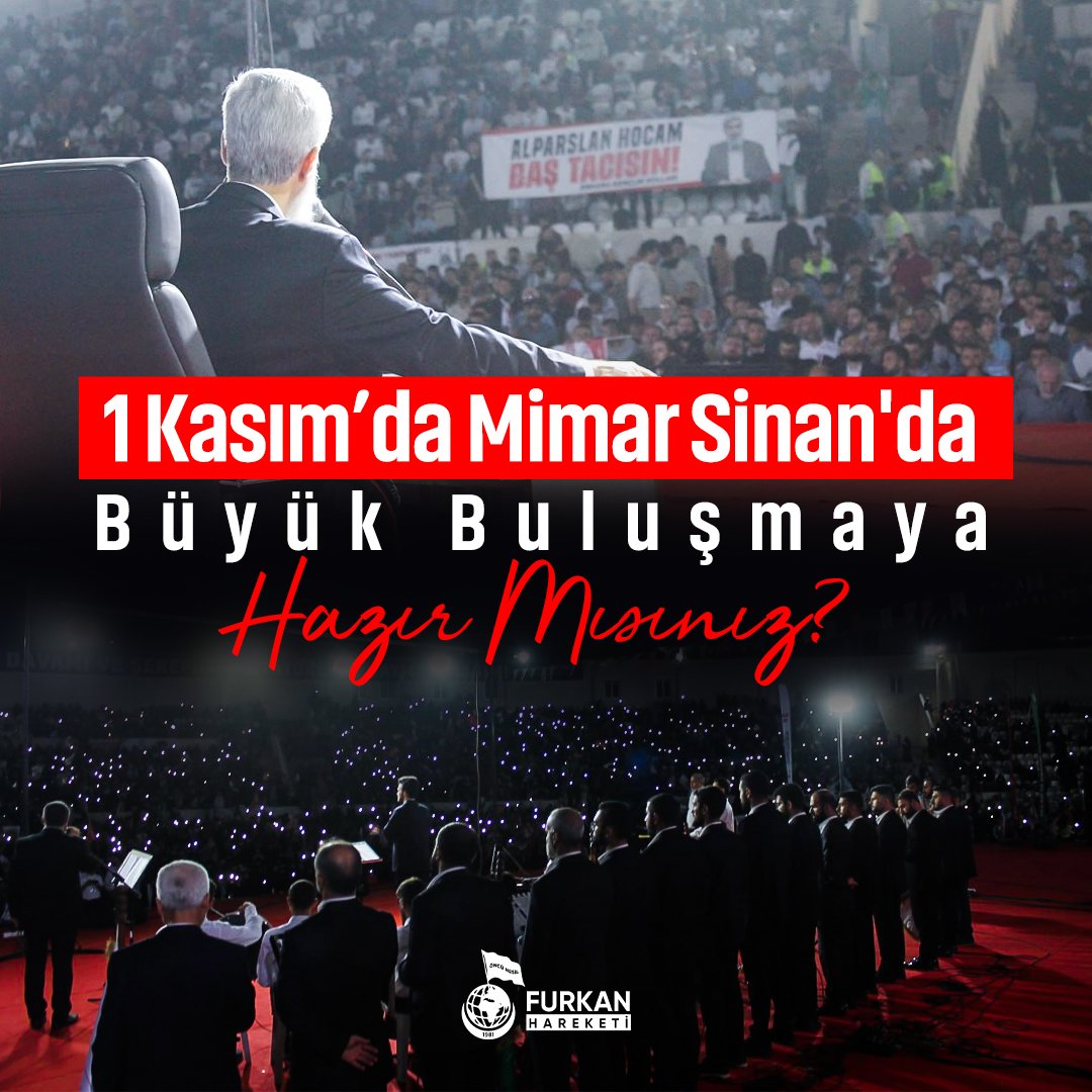 1 Kasım'da Mimar Sinan'da! 
Büyük Buluşmaya HAZIR MISINIZ? 

1Kasımda KonferansaDavet
#AdanadaBüyükBuluşma