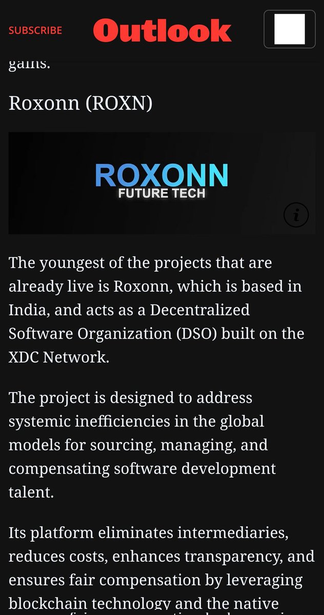 We're excited to be featured in <a href="/Outlookindia/">Outlook India</a> as one of the "Best New Crypto Coins" to watch!

​Great recognition for our mission to build a Decentralized Software Organization (DSO) on the <a href="/XDCNetwork/">XDC Network</a>.

​Read the full article:
outlookindia.com/xhub/blockchai…

​ #Crypto #Blockchain #DeFi