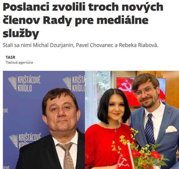 Poslanci zvolili troch nových členov Rady pre mediálne služby. 

"Rusko je krásne, Rusko je múdre, Rusko je vyspelé"  

Vivat 🇷🇺 Gubernia!
