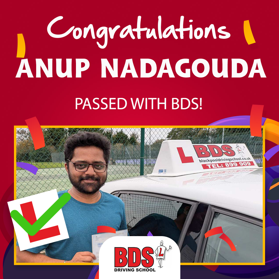 BlackpoolDS's tweet image. 🎉 Congrats to Anup Nadagouda for passing his manual driving test with Dave Topley at BDS Driving School! 🚗💨
Pass in 1 week with our Fast Pass Courses!
📞 07736 695980 | 🌐 bdsdrivingschool.com
#DrivingSuccess #FastPass #LearnToDrive