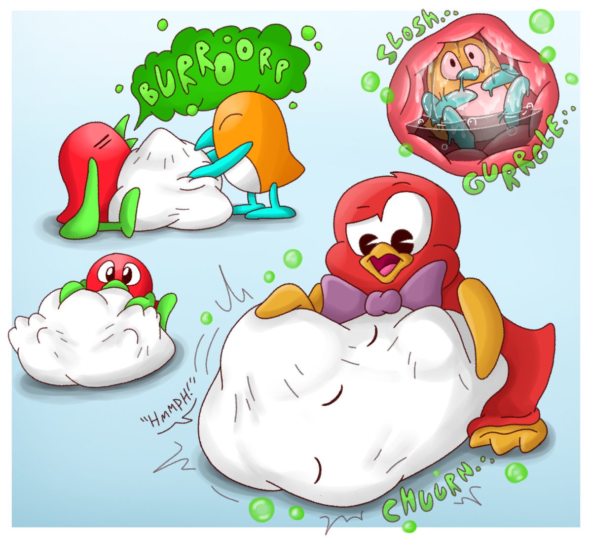 CW: #vore

Yea so anyway here's some Pengo drawings for you all HEHE~