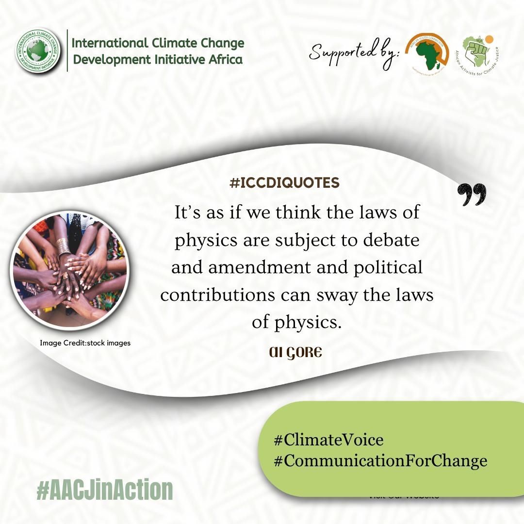 ClimateWed's tweet photo. It’s as if we think the laws of physics are subject to debate and amendment and political contributions can sway the laws of physics. — Al Gore 

#ClimateVoice #CommunicationForChange #AACJinAction https://t.co/tScOD7KvKF