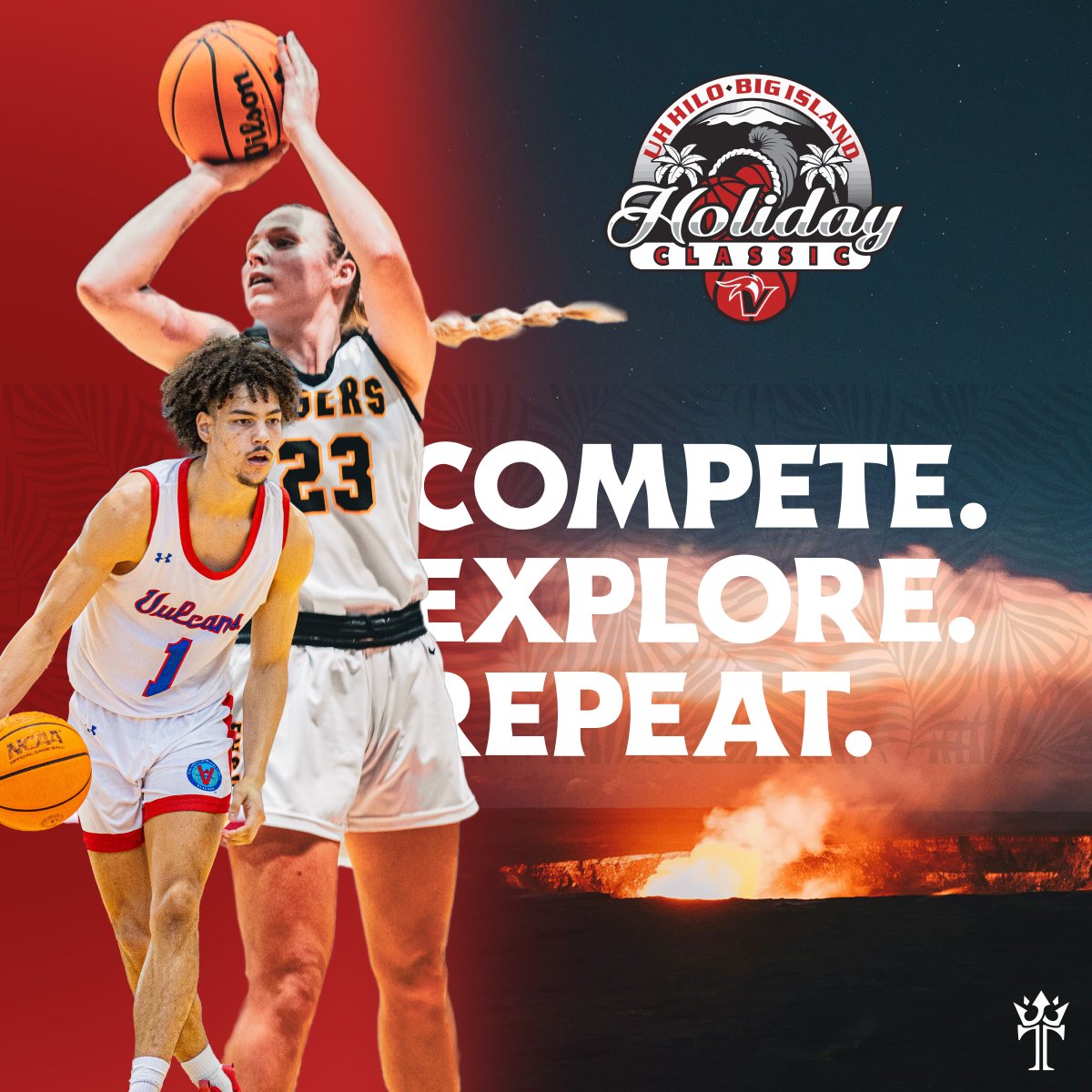 The fire you bring to the court is matched only by the Big Island's volcanic power. Push limits, then explore lava fields. It's a story written in sweat and lava. Give your team this epic journey! Learn more about 2026! titletown-events.com/events/big-isl… #BIHC2026 #VolcanoHoops