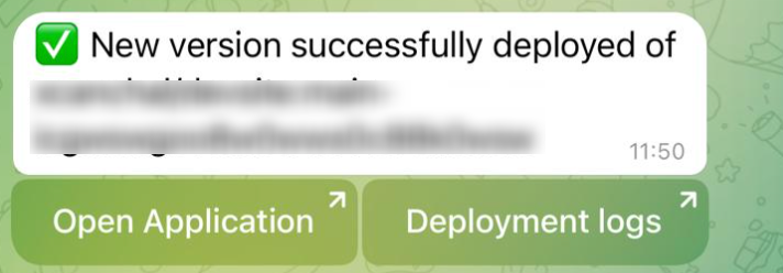 why did I not try Coolify before?

just set it up on my Heztner VPS, configured a simple project and also configured notifications via Telegram

when any relevant event happens (e.g. deploy succeeded, server unreacahble, backup failed...) I get a message from a Telegram bot