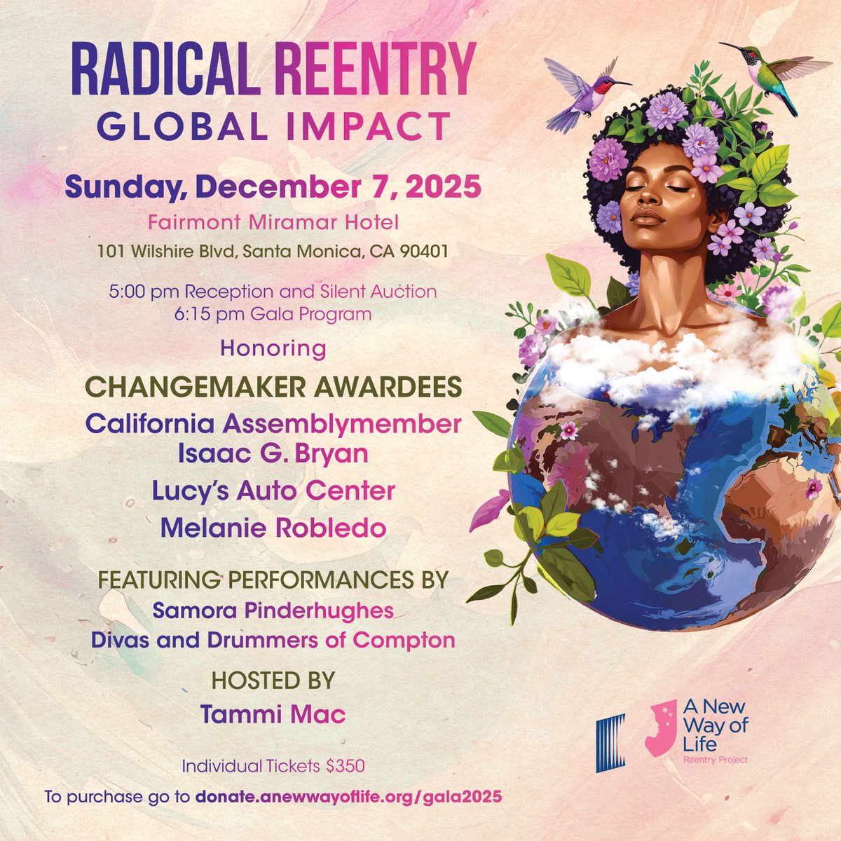 Excited to join A New Way of Life on Dec 7 for the #RadicalReentry Gala at the Fairmont Miramar. Honoring Assemblymember Isaac Bryan and other changemakers in LA and beyond. Join us! donate.anewwayoflife.org/gala2025

#Gala2025 #ANWOL #FreedomWork
#GlobalImpact #ANewWayOfLife