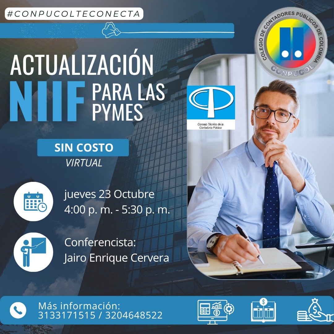 Participa de este evento de sensibilización.  Ingresa a través del siguiente enlace: bit.ly/3WRmhTv  #NIIF #PYMES