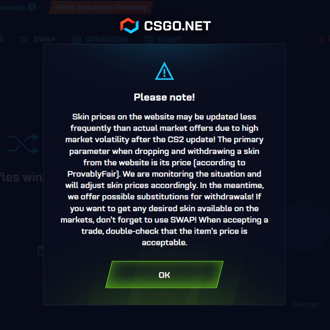 Thank you for your understanding! 🤒
We’re closely monitoring the situation and will keep you updated on all changes.

#CS2