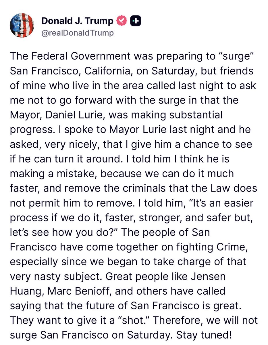 MAGAVoice's tweet image. BREAKING 🚨 President Trump just put the Mayor of San Francisco on notice for NOT accepting the National Guard to help make San Francisco great

BIG Mistake…