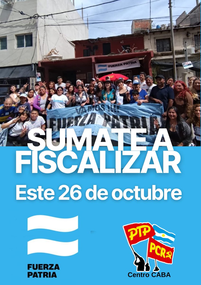 ptpcaba's tweet photo. Patria o Milei
#FuerzaPatria 
@FPatria_Ciudad https://t.co/FCPSvyxTmE
